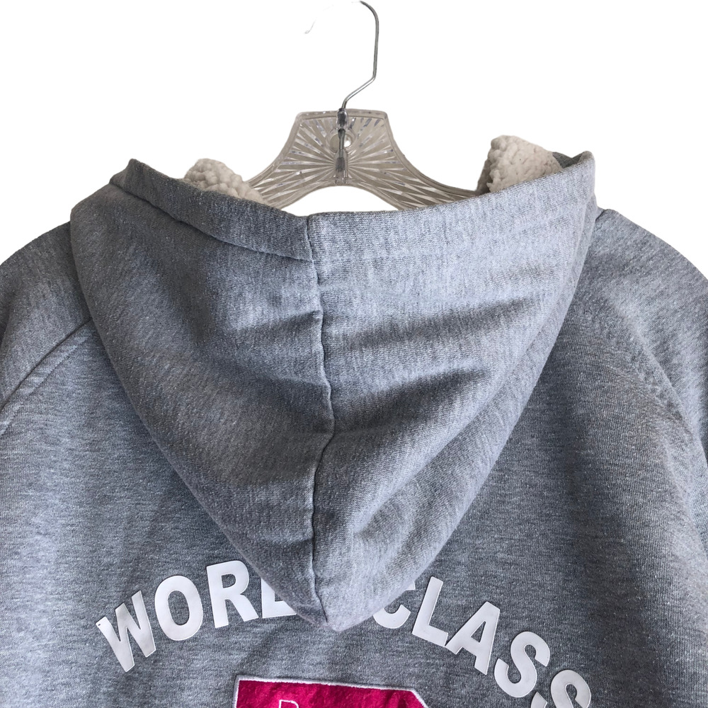 Rocawear Women's Sherpa Hoodie Jacket XL Faux Fur Lined Cotton Fleece Full Zip - Picture 12 of 13